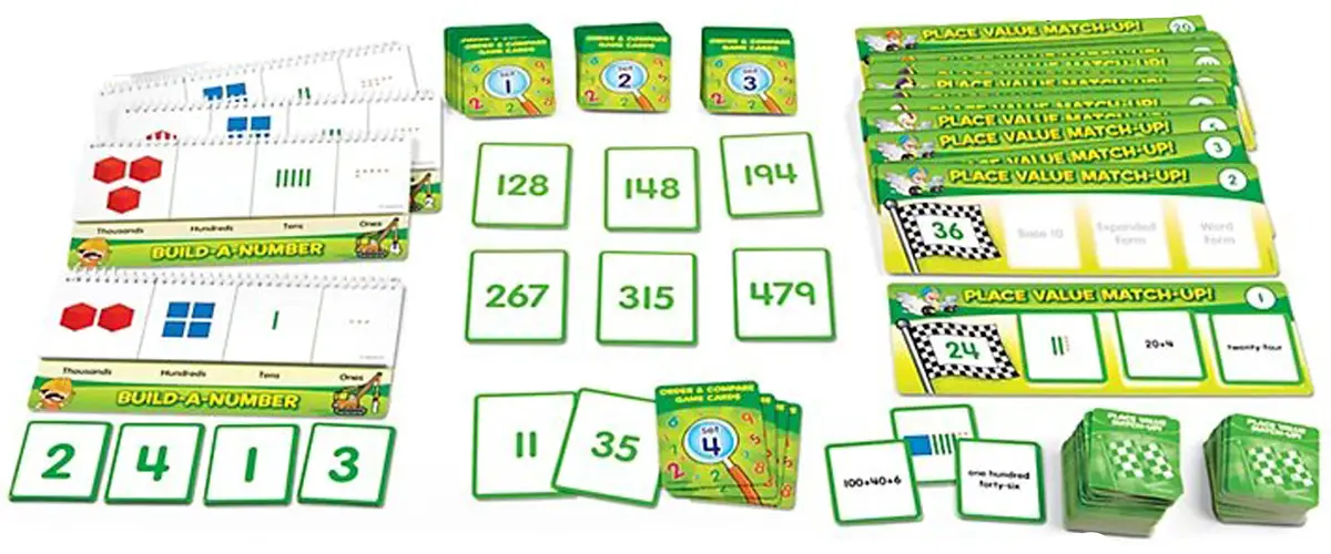 Place Value Activity Station (Lakeshore Learning) is a game that helps students master place value.